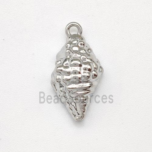 Conch Shell Charms Copper Pendant Platinum Plated