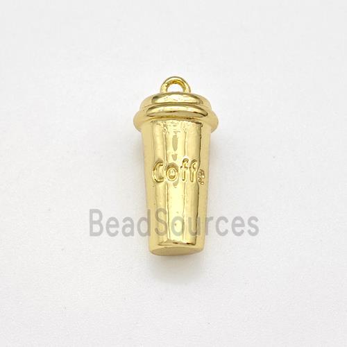 Coffee Cup Charms Copper Pendant Gold Plated