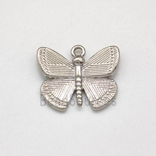 Copper Butterfly Pendant Platinum Plated