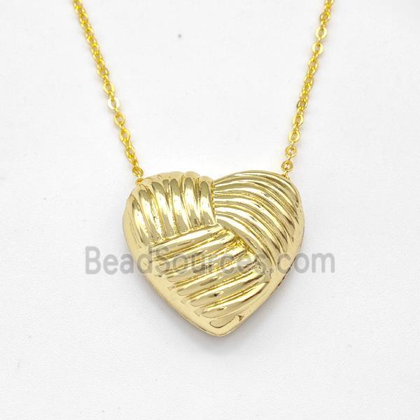 Copper Heart Necklace Gold Plated