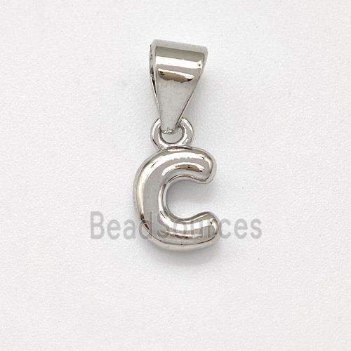 Copper Letter-C Pendant Platinum Plated