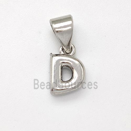 Copper Letter-D Pendant Platinum Plated