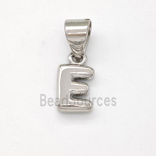 Copper Letter-E Pendant Platinum Plated