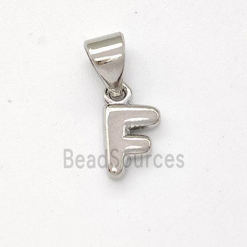 Copper Letter-F Pendant Platinum Plated