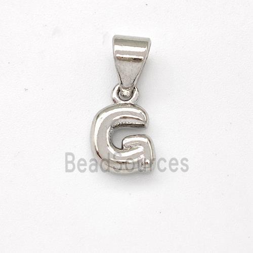 Copper Letter-G Pendant Platinum Plated