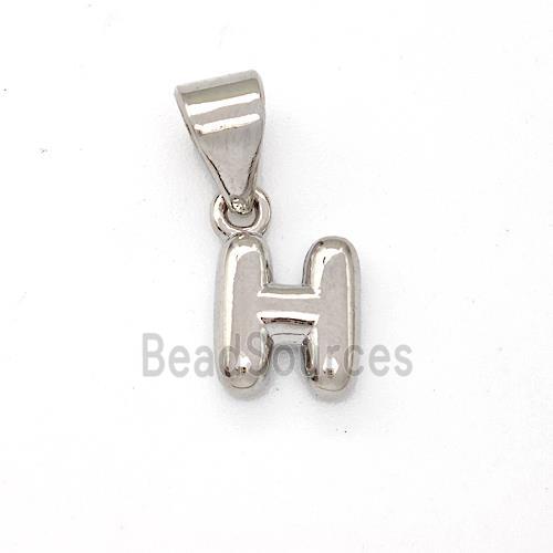 Copper Letter-H Pendant Platinum Plated