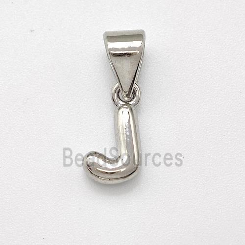 Copper Letter-J Pendant Platinum Plated