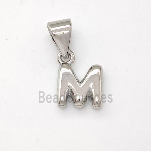 Copper Letter-M Pendant Platinum Plated