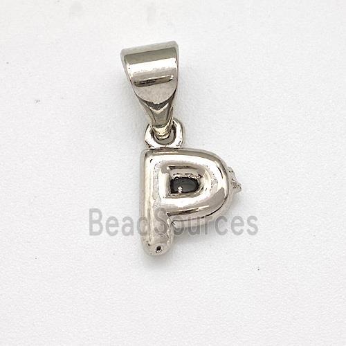 Copper Letter-P Pendant Platinum Plated