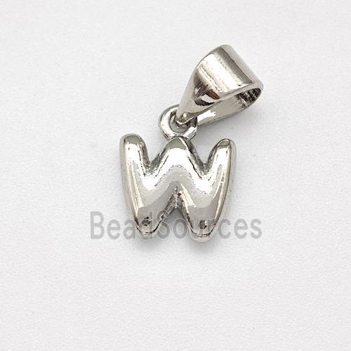 Copper Letter-W Pendant Platinum Plated