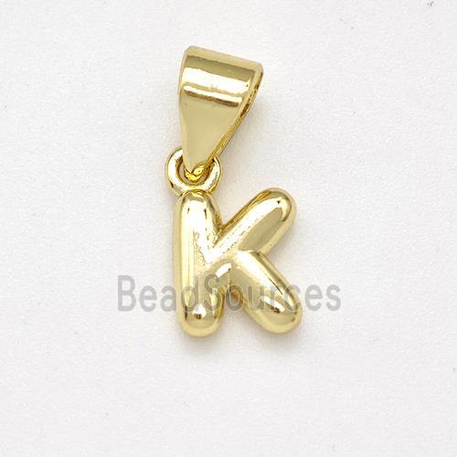 Copper Letter-K Pendant Gold Plated