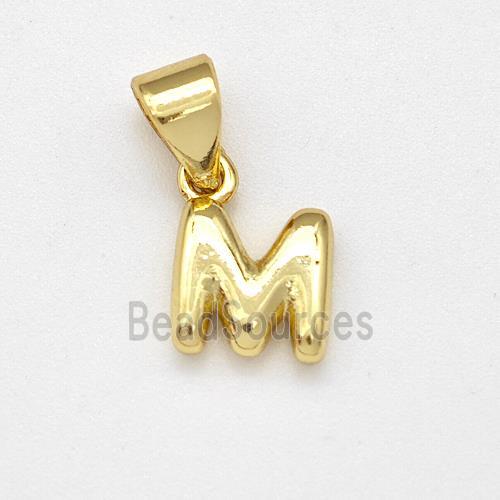 Copper Letter-M Pendant Gold Plated