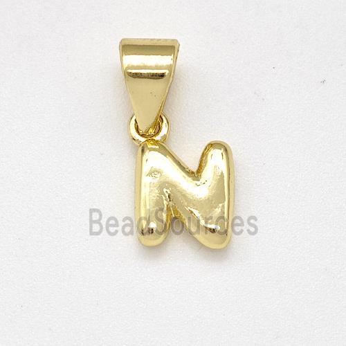 Copper Letter-N Pendant Gold Plated