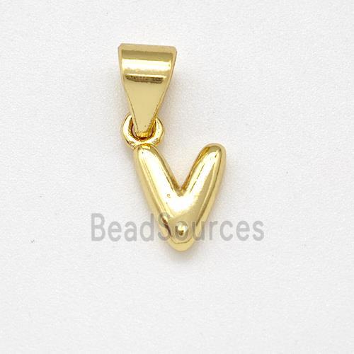 Copper Letter-V Pendant Gold Plated