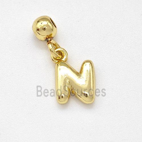 Copper Letter-N Pendant Gold Plated