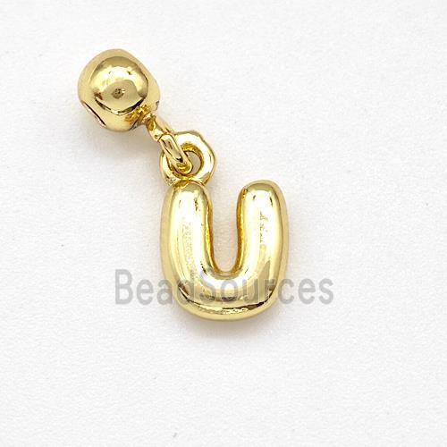 Copper Letter-U Pendant Gold Plated