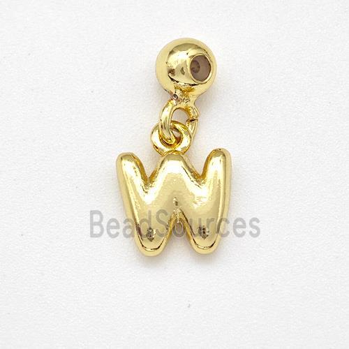 Copper Letter-W Pendant Gold Plated