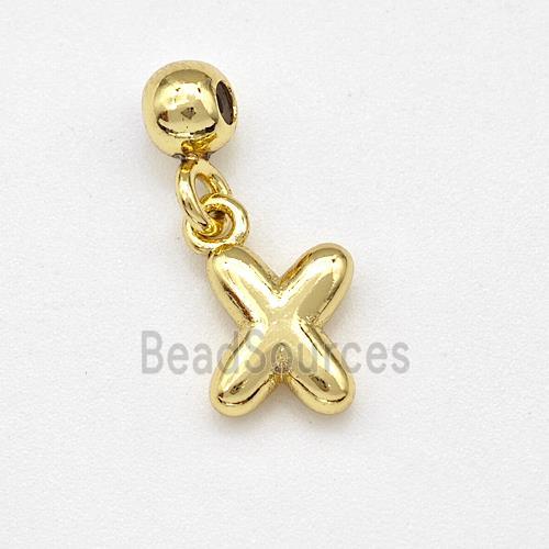 Copper Letter-X Pendant Gold Plated