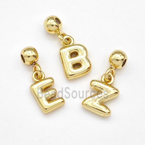 Copper Alphabet Pendant Mixed Letters Gold Plated