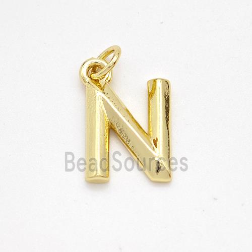 Copper Letter-N Pendant Gold Plated