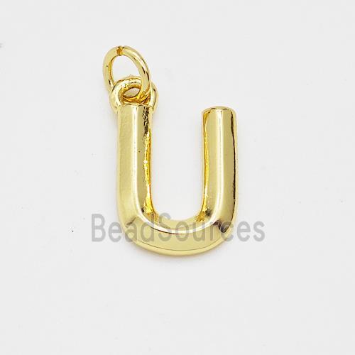 Copper Letter-U Pendant Gold Plated