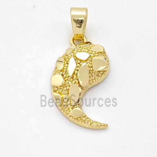 Copper Teardrop Pendant Nugget Gold Plated