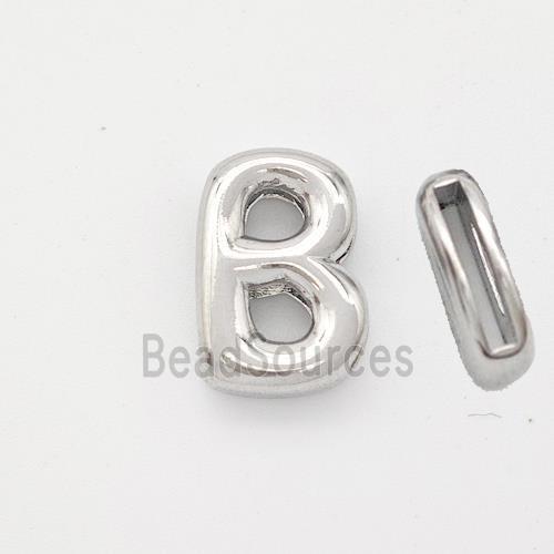 Copper Letter-B Beads Platinum Plated