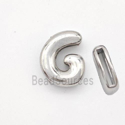 Copper Letter-G Beads Platinum Plated