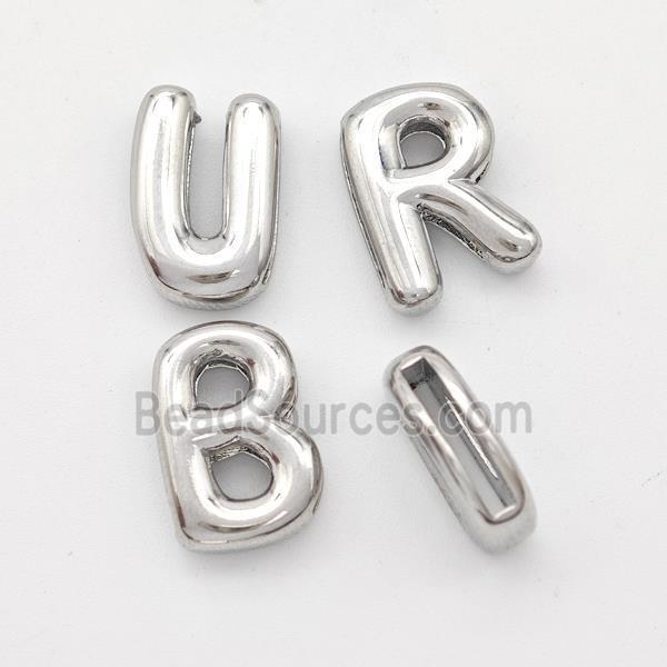 Copper Alphabet Beads Mix Letters Platinum Plated