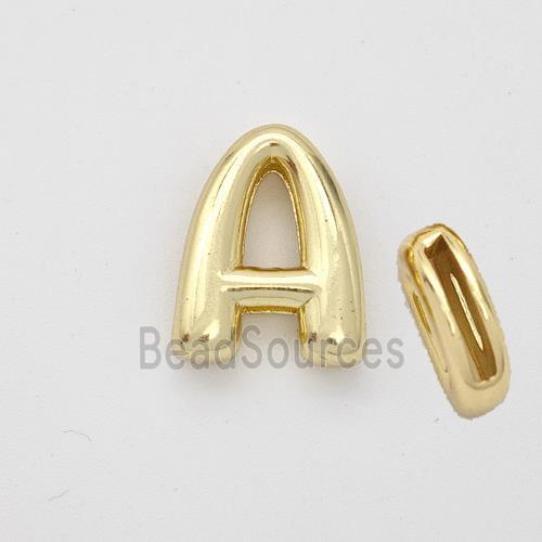 Copper Letter-A Beads Gold Plated