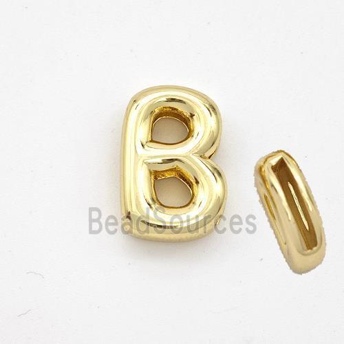 Copper Letter-B Beads Gold Plated