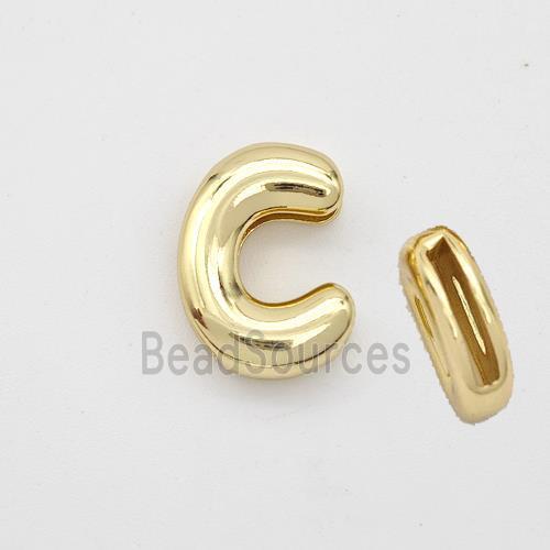 Copper Letter-C Beads Gold Plated