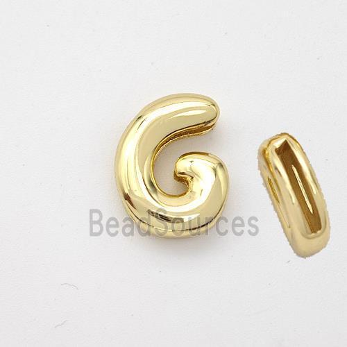 Copper Letter-G Beads Gold Plated