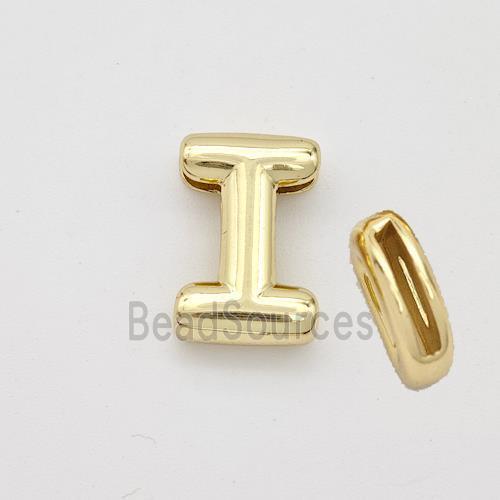 Copper Letter-I Beads Gold Plated