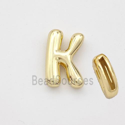 Copper Letter-K Beads Gold Plated