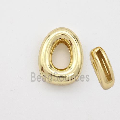 Copper Letter-O Beads Gold Plated