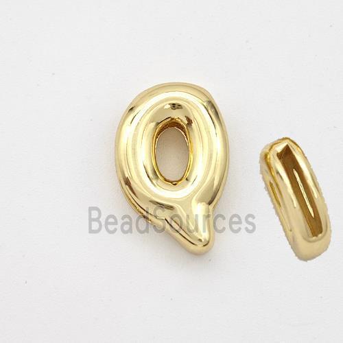 Copper Letter-Q Beads Gold Plated