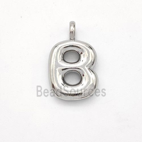 Copper Letter-B Pendant Platinum Plated