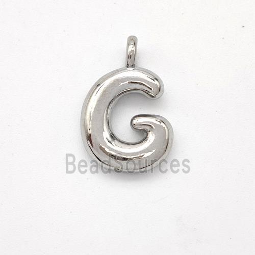 Copper Letter-G Pendant Platinum Plated