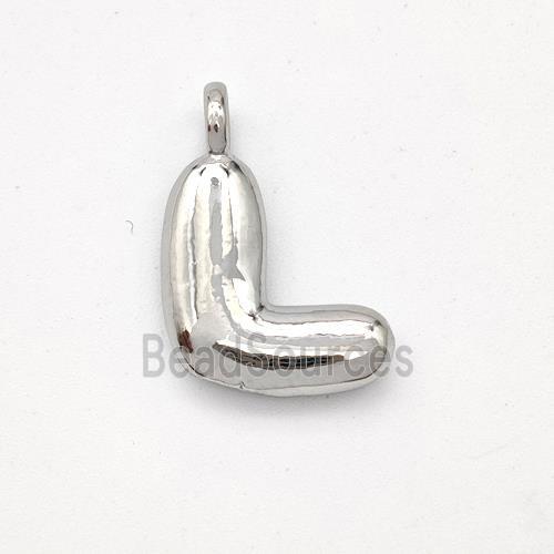 Copper Letter-L Pendant Platinum Plated