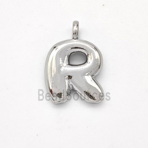 Copper Letter-R Pendant Platinum Plated