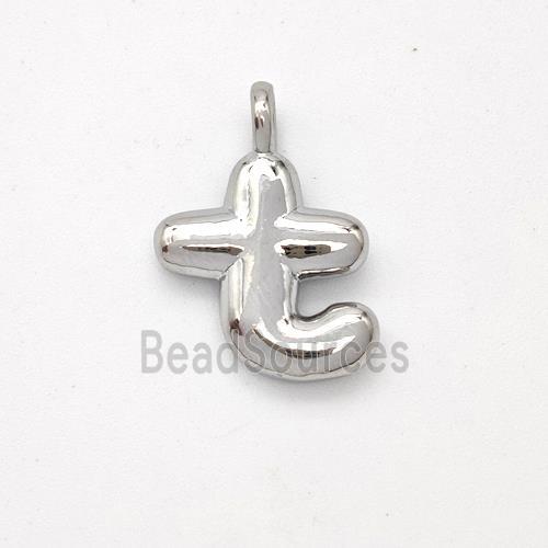 Copper Letter-T Pendant Platinum Plated