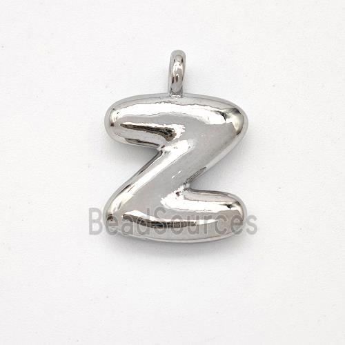 Copper Letter-Z Pendant Platinum Plated