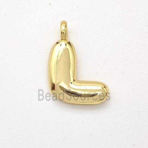 Copper Letter-L Pendant Gold Plated