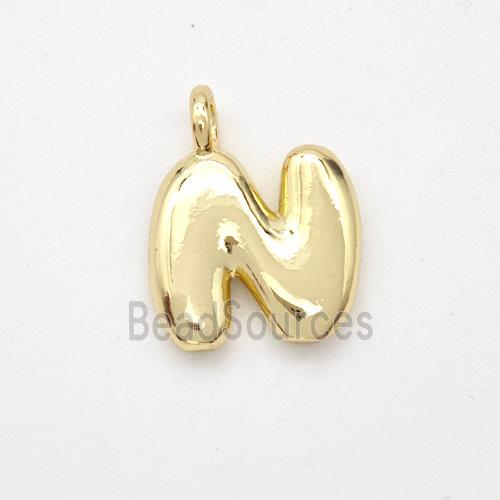 Copper Letter-N Pendant Gold Plated