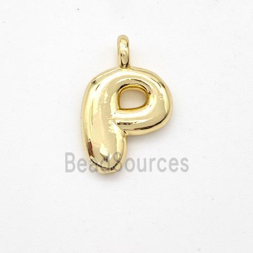 Copper Letter-P Pendant Gold Plated