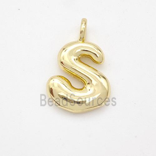 Copper Letter-S Pendant Gold Plated