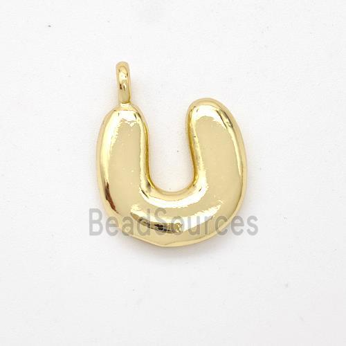 Copper Letter-U Pendant Gold Plated