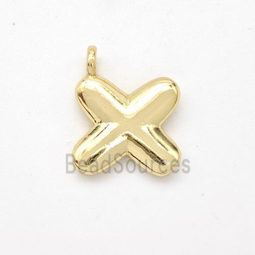 Copper Letter-X Pendant Gold Plated