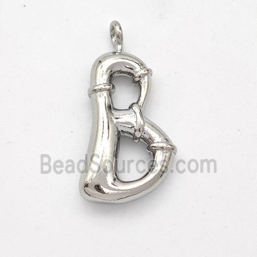 Copper Letter-B Pendant Platinum Plated